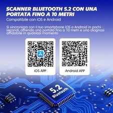 Scanner Bluetooth 5.2 Dispositivo di Diagnosi Auto Multimarca per iOS e And - Miniatura 4