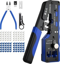 Pass Through RJ45 Crimp Tool Kit Ethernet Crimper CAT5 Cat5e Cat6 Crimping Tool