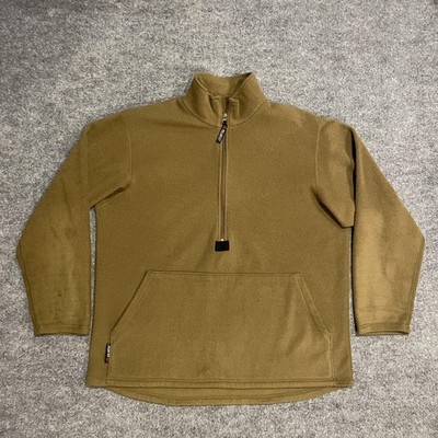 Peckham USMC Polartec 1/4 Zip Fleece Sweatshirt Mens Large Coyote Brown Pullover