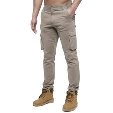 Enzo Mens Cargo Combat Trousers Chino Cotton Denim Jeans Casual Work Wear Pants