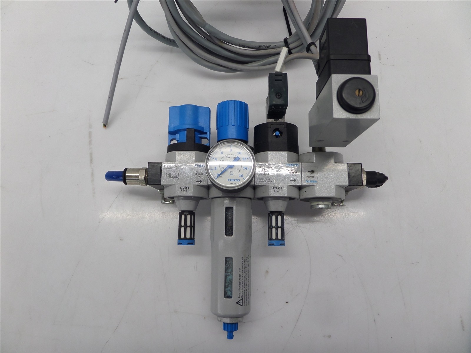 Festo LFR-D-Mini Filter Regulator w/ HE-...-D-MINI & D-MINI-24 Shut Off Valves