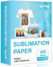 Sublimation Paper 8.5x11 Inch 125gsm 400 Sheets, Heat Transfer Paper for Inkj...