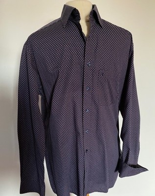 MARVELIS Langarm Hemd, Blau/gemustert, Modern Fit, Bügelfrei, Gr. 42 ,  