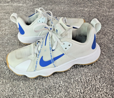 Nike React Hyperset Womens Shoes Size 6 White Blue Volleybal Athletic CI2955-140