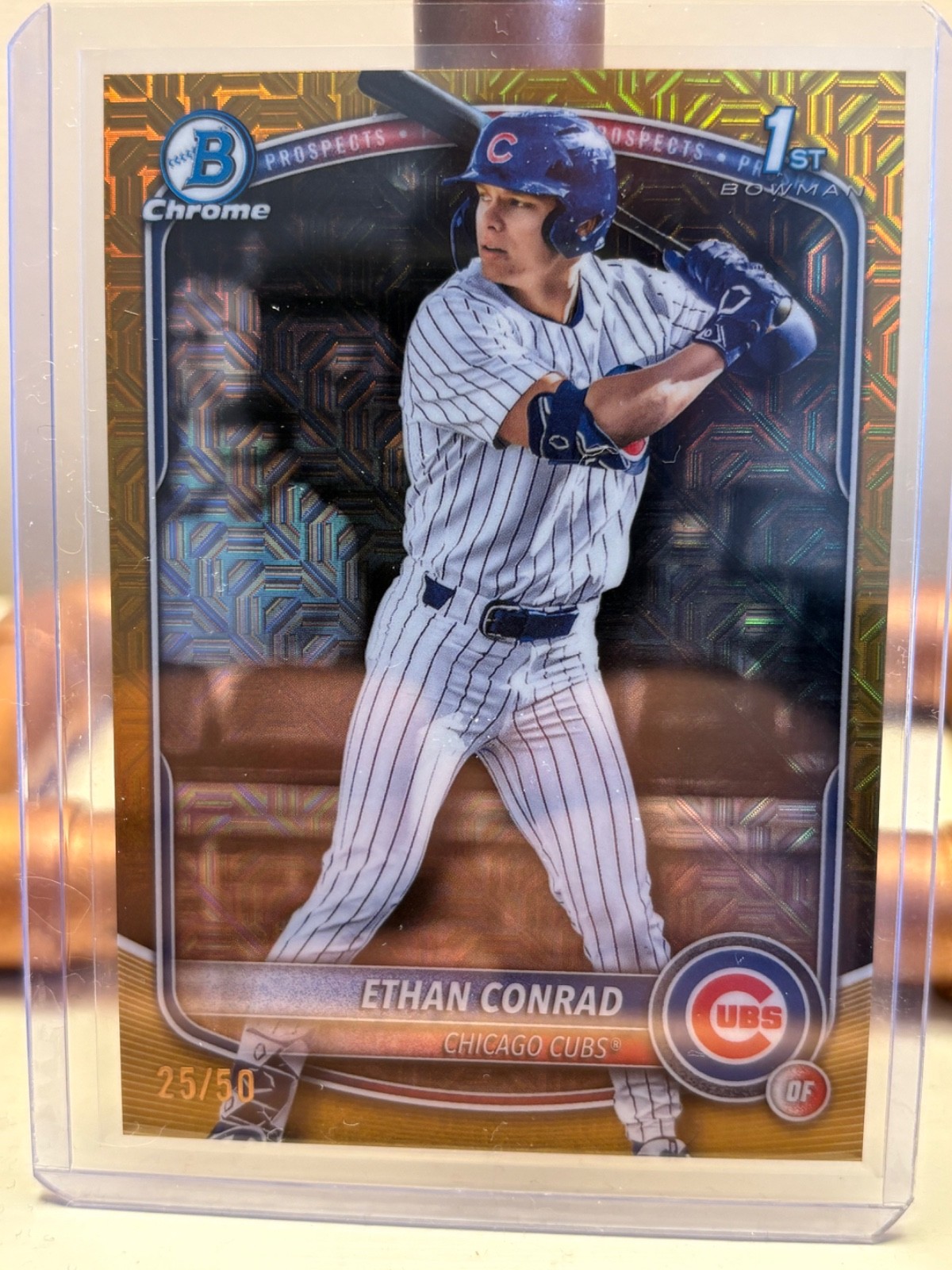 2025 Bowman Draft Mega Box Mojo GOLD Refractor BDC-17 ETHAN CONRAD 1st 25/50