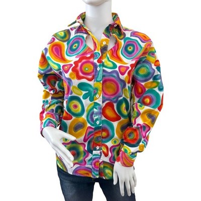 ROPER Vintage Psychedelic Swirl Print Button Up Shirt Rodeo Long Sleeve Small