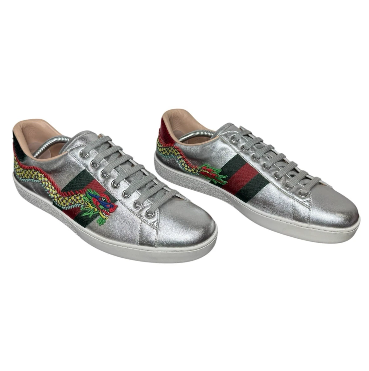 Gucci Ace Sneakers Silver Dragon Leather Size 7 Men / 8.5  display picture 1