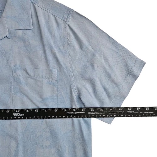 Tommy Bahama (Herren Medium) Hawaii Seidenhemd Blau Blumen Kurzarm Tropical - Bild 5 von 6