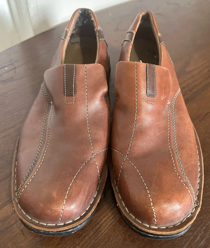 Scarpa da passeggio casual Clarks in pelle marrone punta tonda uomo taglia 11 5