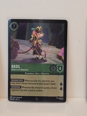 Basil - Undercover Detective 86/204 Reign of Jafar Cold Foil Lorcana TCG