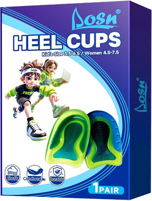 1 Pair Kids Heel Cups for Heel Pain Sport Shock Absorbing Gel Heel Inserts for K