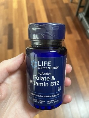Life Extension BioActive Folate & B12   90 Veg Capsules   Sealed & New