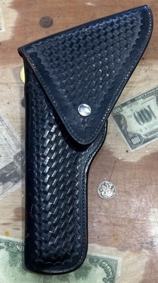 Bianchi #16L Leather Holster Large SA Full Flap LH Suede Inside 2 Snap Belt Loop