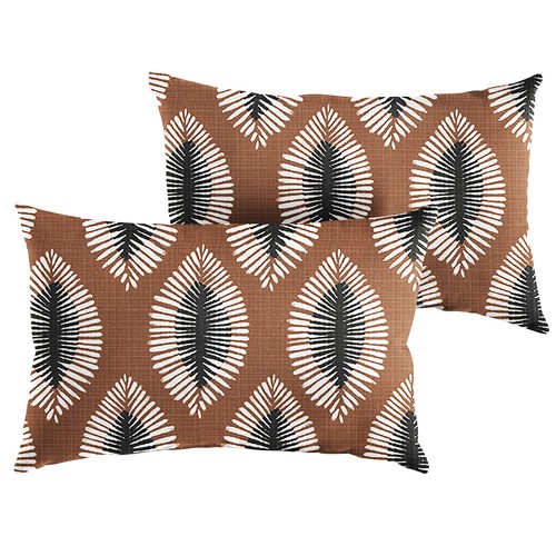 Hayden Outdoor/Indoor Pillow Set, 14 in x 24 in, Brown 2 Count