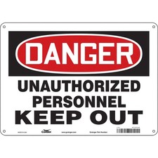 CONDOR 472T46 Safety Sign,10 inx14 in,Polyethylene 472T46