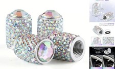 Car Wheel Tire Valve Caps, 4 PCS Bling Tire Valve Caps, Crystal Tire Caps AB