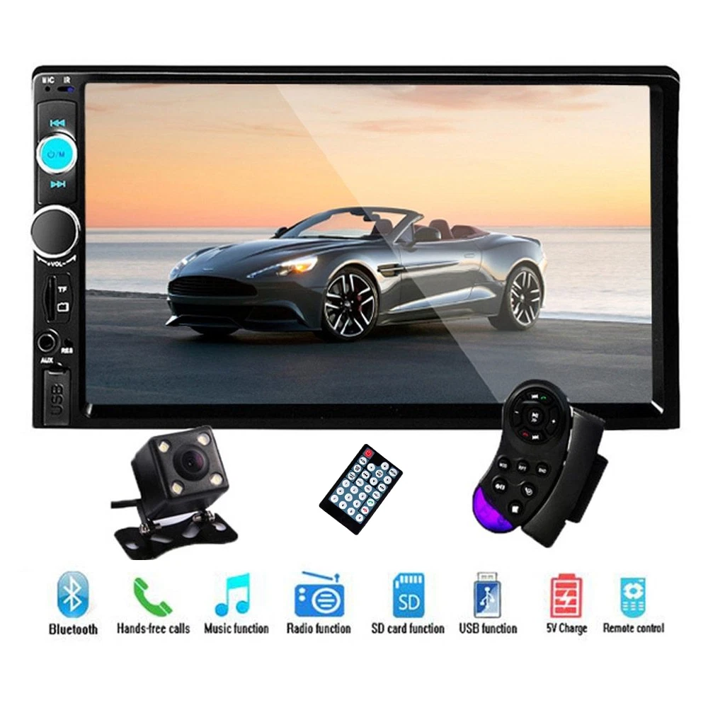 Radio Pantalla Para Carro Auto Coche Con Camara De Reversa Control