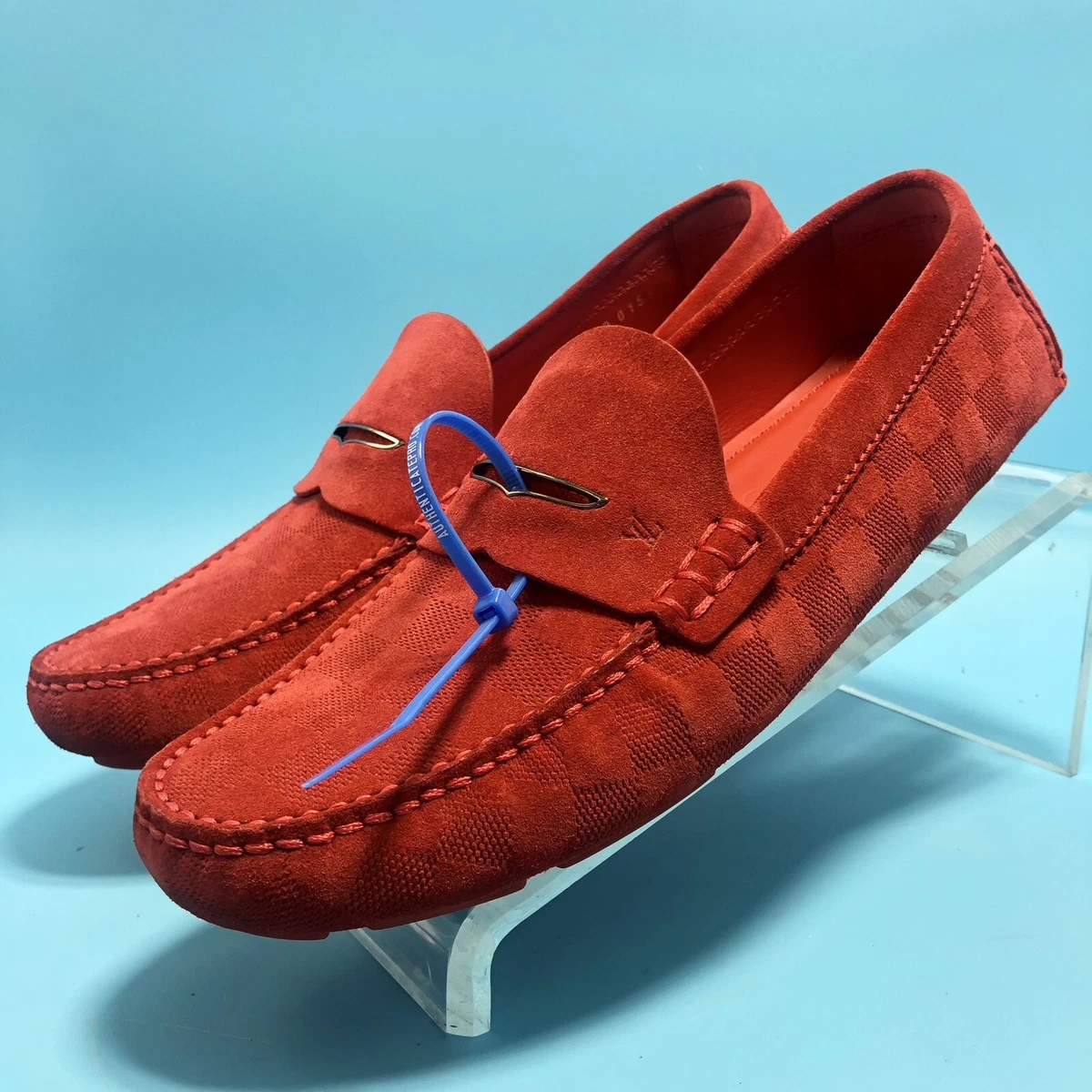 Authentic Louis Vuitton Men's Shade Car Shoes Casual Red Loafers