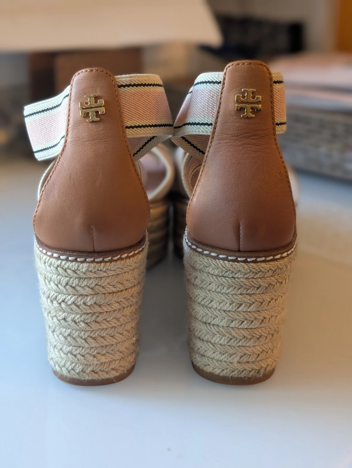 Tory Burch Frieda 50 mm donna 8 cinturino elastico blush plateau espadrillas tacco