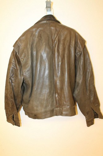 MENS ROBERT COMSTOCK VINTAGE GRAY LEATHER FLIGHT/PILOT JACKET SZ 42 - Picture 3 of 6