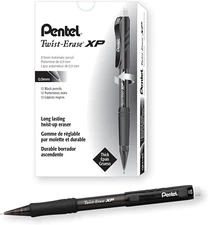 Pentel Twist-Erase Express Mechanical Pencil, (0.9Mm), Black Barrel, Box of 12 (
