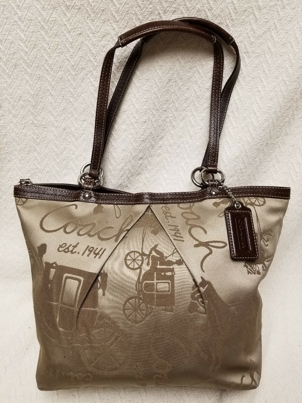 Coach Horse and Carriage Print Handbag Gem