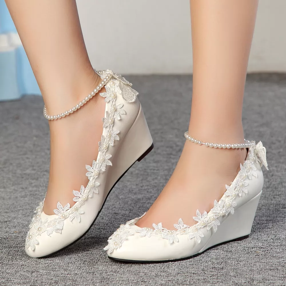 Small wedge shop wedding shoes