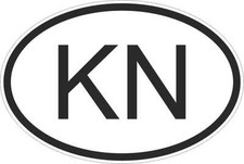 OVAL sticker flag country code bumper decal car greenland greenlandic KN