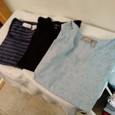 Lot of 3 Croft & Barrow sleeveless top Lg see description for details