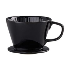 Over Coffee Maker, Single Cup Black Ceramic Coffee Dripper, Reusable Filter