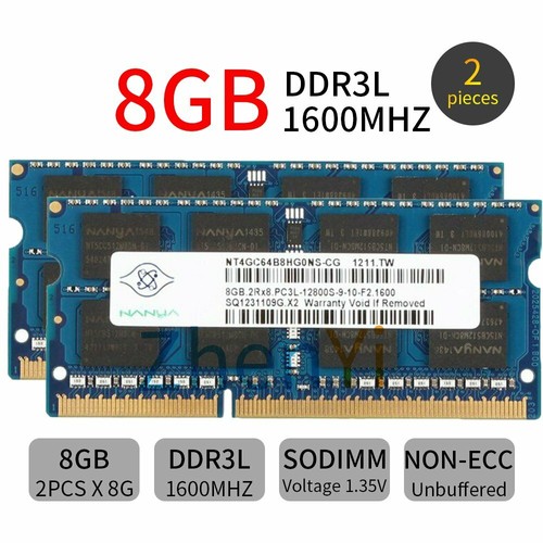 32GB 16GB 8GB 1600MHz DDR3L PC3L-12800 SODIMM 204Pin Laptop Memory NANYA LOT BT - Picture 12 of 15