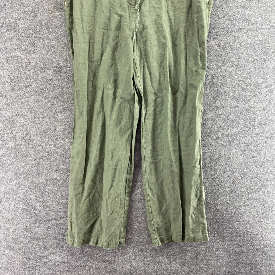 JM Collection 女式 14 绿色高腰平底斜纹布亚麻口袋 — 第 4/4 张图片