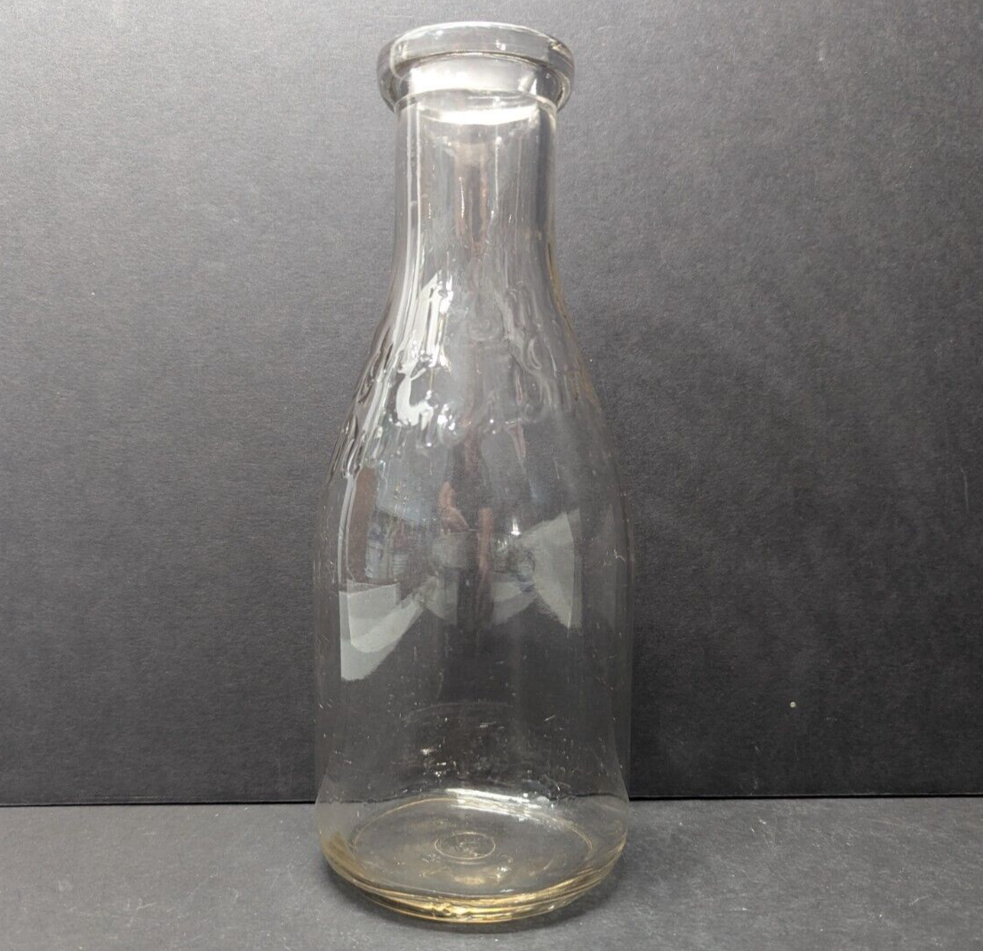 East End Dairy Inc Clear Glass Milk Bottle 1 Quart 9.5 Inch