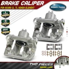 Pair Rear Brake Calipers with Bracket for Acura TL 1999-2008 CL Honda Element