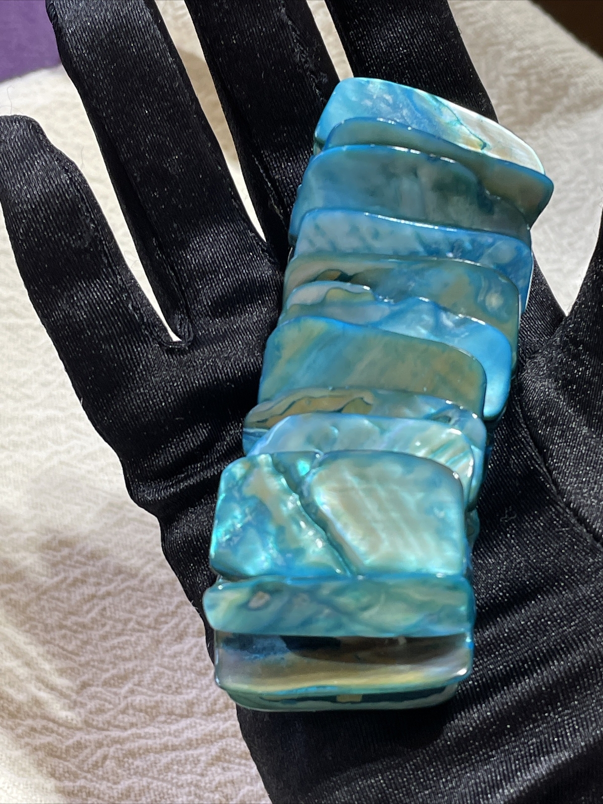 Heavy thick and chunky abalone shell bracelet - image 5