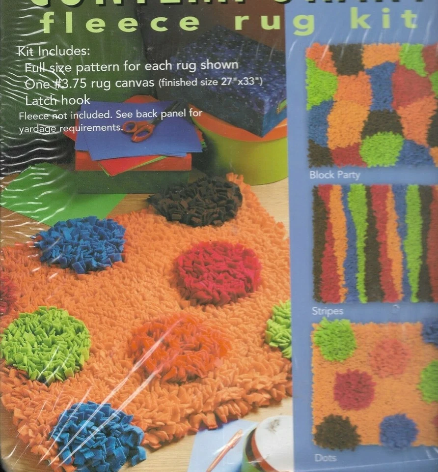 Kit de alfombras de lana contemporáneas enganchadas para artes de ocio sellado 27" x 33" Foto 3 de 4