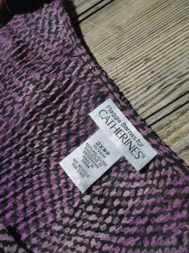 Catherines Crinkle Leaf V neck 3/4 Slv Women's Plus Petite Sz 2XWP Fairy Grunge - Picture 5 of 13