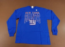 New York Giants Junk Food Men's Size Large Blue Long Sleeve Graphic T-Shirt NWT