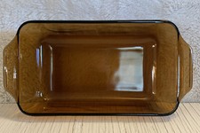 Anchor Hock Amber Loaf Pan Made in USA oven and microwave safe