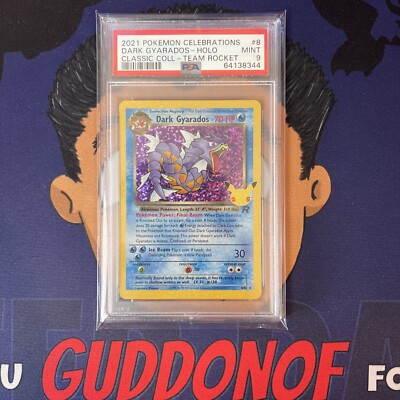 PSA 9 MINT 2021 Pokemon Celebrations Classic DARK GYARADOS #8 HOLO