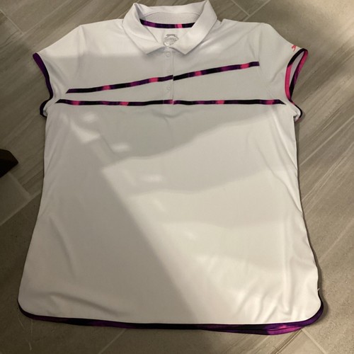 Slazenger Womens Size XL Short Sleeve White Golf Shirt - Picture 3 of 11