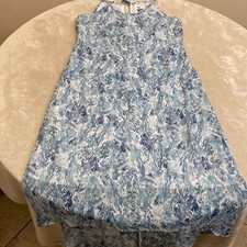Old Navy Womens Blue Floral Scoop Neck Sleeveless Hi-Low Maxi Dress Size Small
