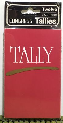 Vintage Congress Tally Cards 2 & 3 Table 12 Cards US Playing Card Co.
