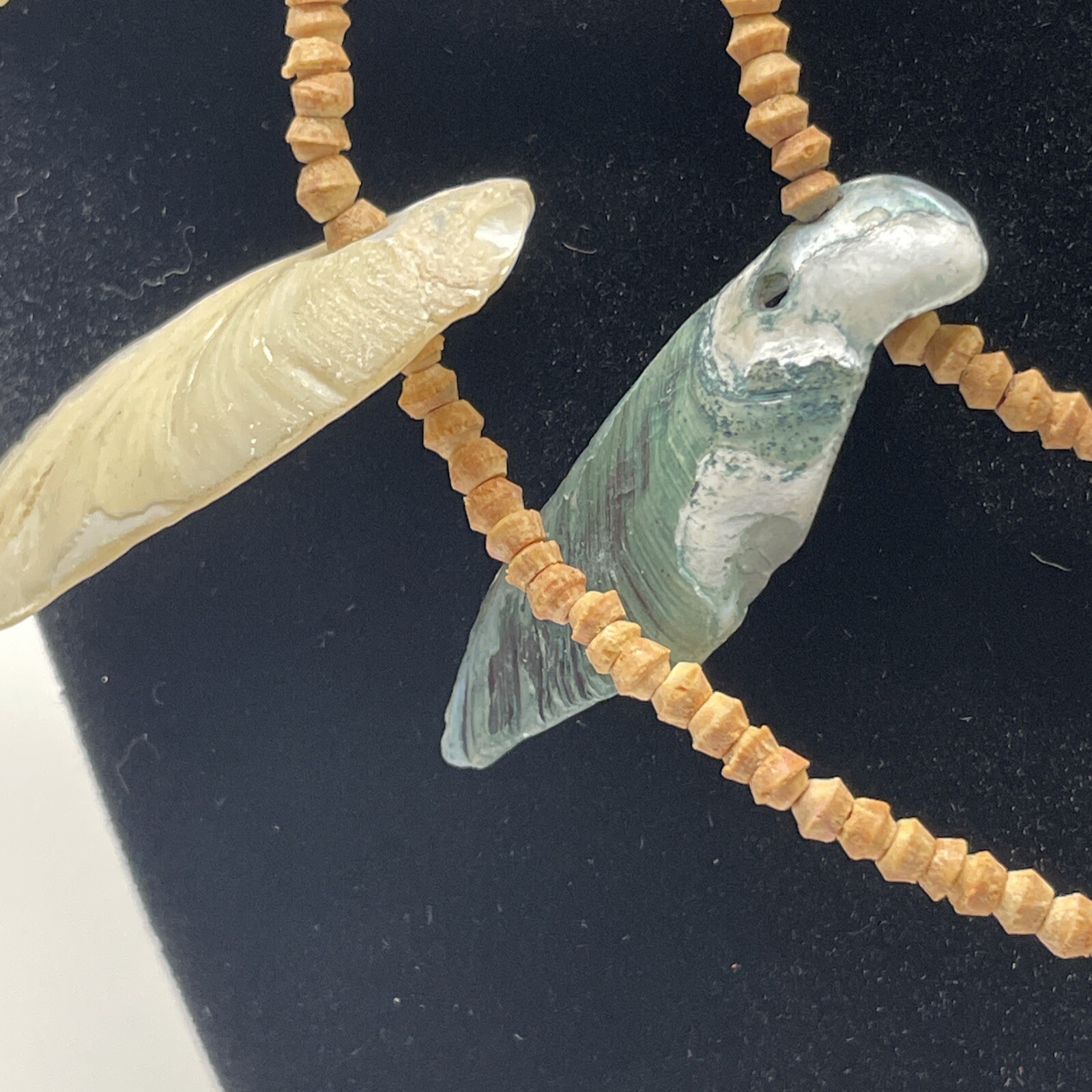 multi strand shell necklace tiny natural tone see… - image 4