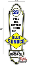 16" x 6"  SUNOCO BLUE LUBSTER FRONT DECAL GAS AND OIL PUMP STICKER