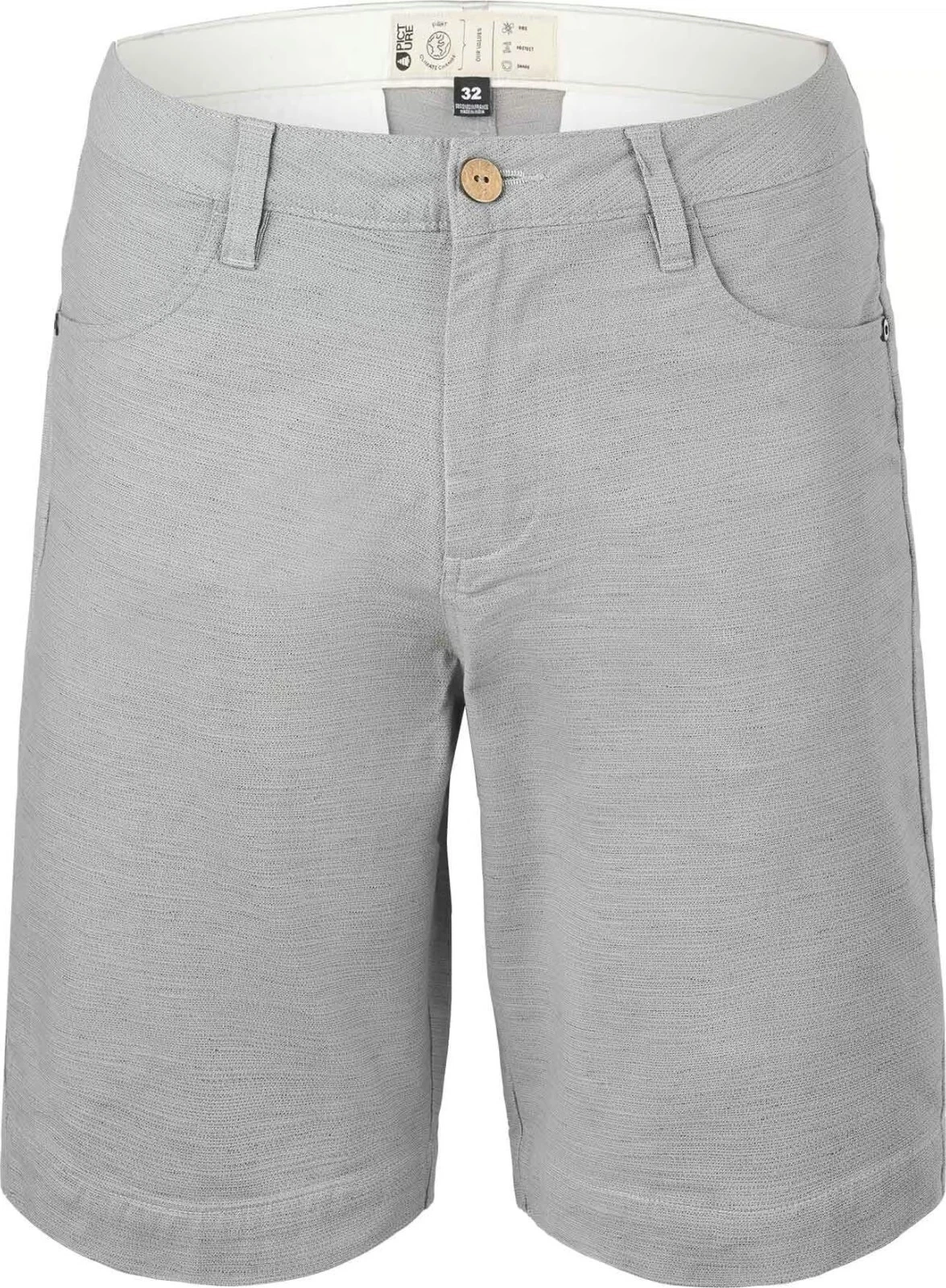 Mens Shorts 32" Grey Cotton Stretch Picture Organic Aldos Smart Causal RRP £70