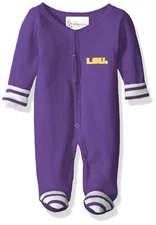 Two Feet Ahead NCAA LSU Tigers Baby Stripe Footed Creeper, 6 Months