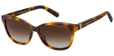 The Marc Jacobs Polarized Women's Havana Gold Cat Eye Sunglasses 529S-02IK-LA