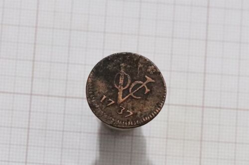 🧠🇳🇱 NETHERLANDS VOC DUIT WEST FRIESLAND 1737 SCH. 218 B66 #K7329