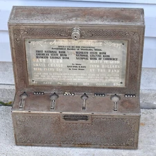 Vintage MANKATO MN Coin Operated Automatic Receiving Teller Change Coin Machine